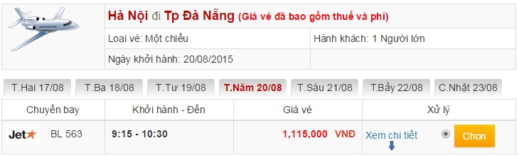 Đại lý vé máy bay Jetstar tại Hà Nội