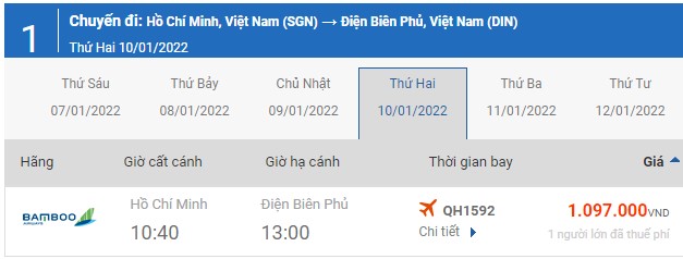 Vé máy bay Cần Thơ Điện Biên